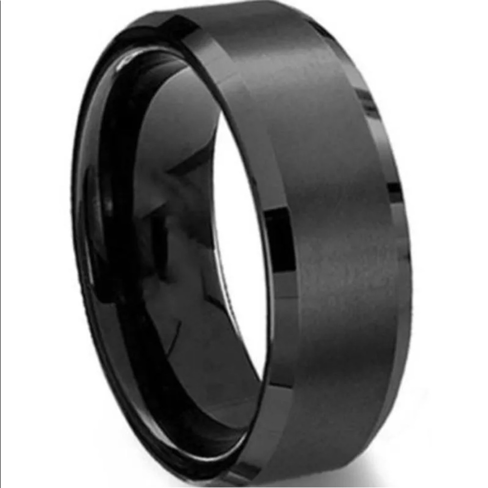 COPY - Black STAINLESS STEEL RING GIFT IDEA WEDDING BAND